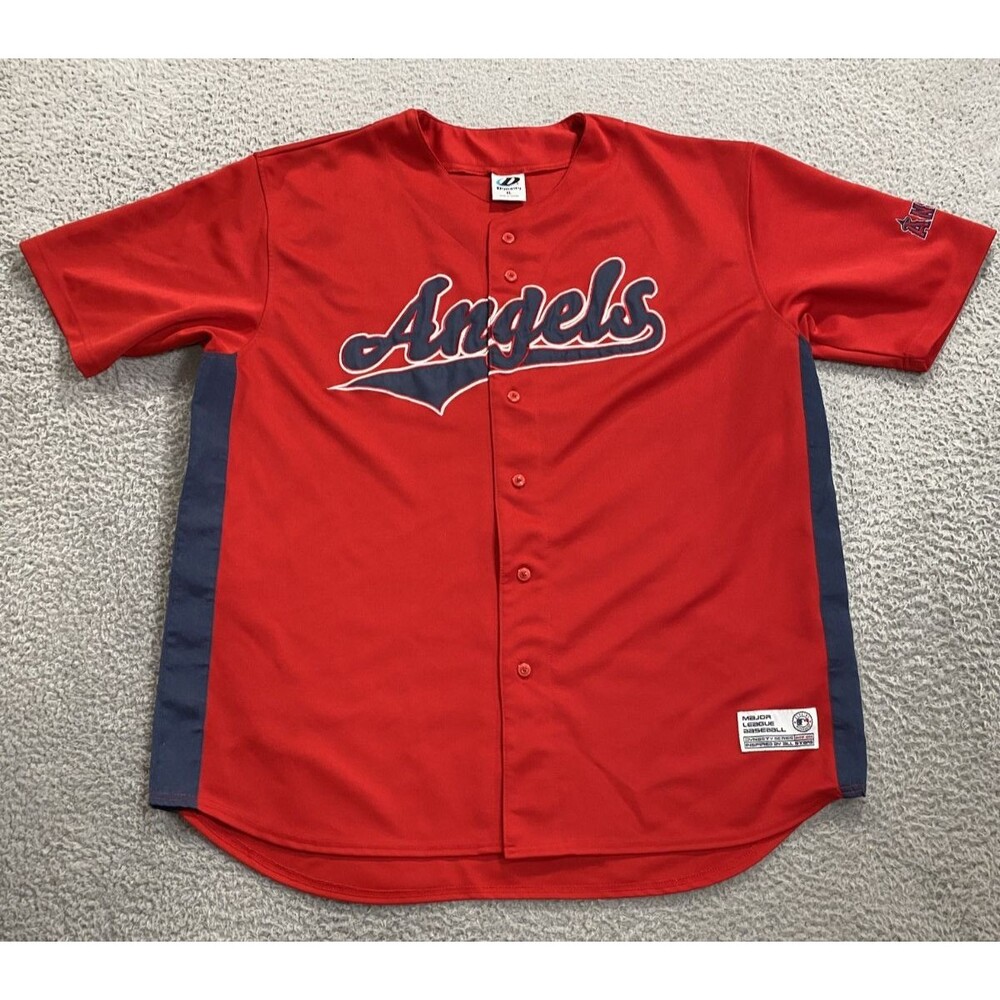 Los Angeles Angels Jersey Mens XL Red Dynasty Baseball MLB Embroidered